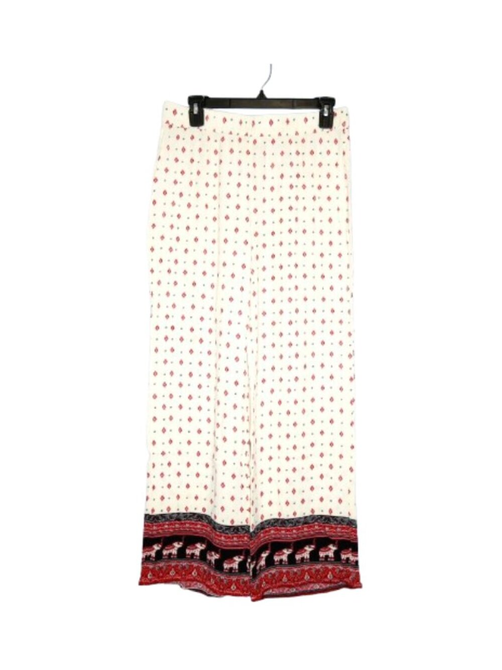 H&M x Coachella Beige & Red Boho Lightweight Wide Leg Pull-On Pants - 10